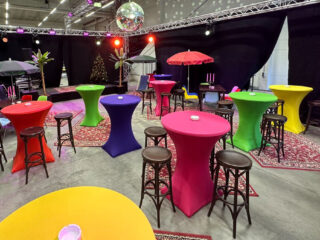 Statafels ø 85cm met rokken